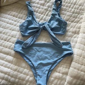 SHEIN baby blue high waisted bikini